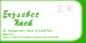 erzsebet mack business card